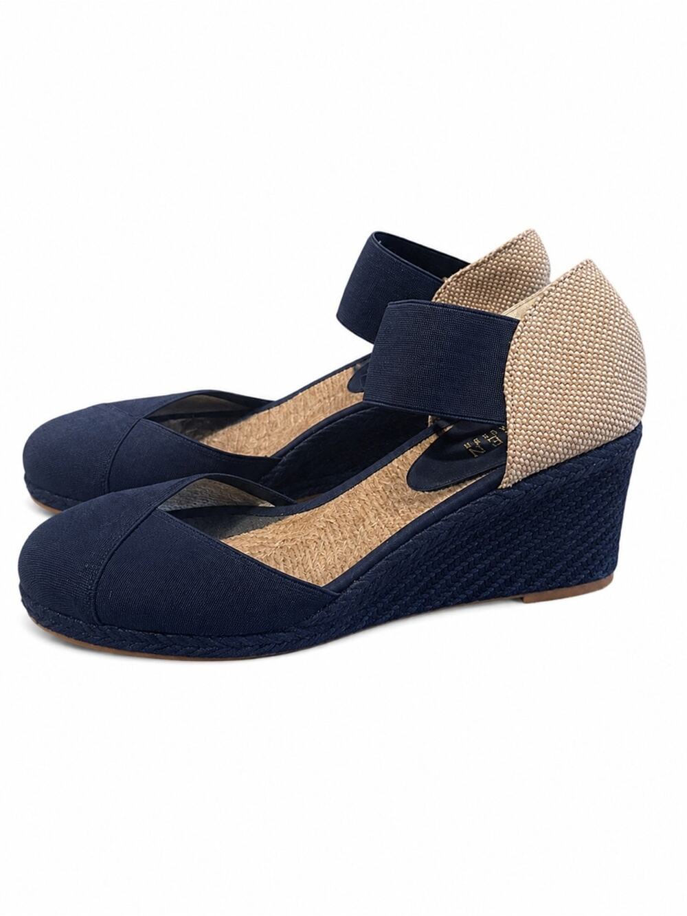 Lauren Ralph Lauren Charla Espadrille Wedge Sandal Size 9.5 Coastal Preppy Comfy